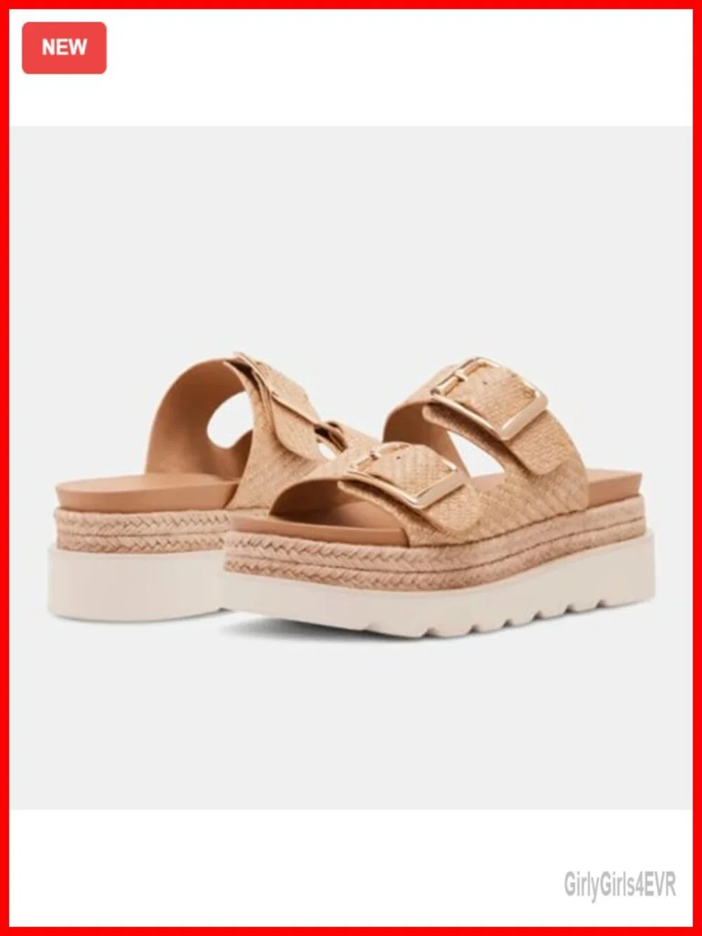 Womens Raffia Woven Straw Espadrilles Platform Sandals Flat Slide Summer Beach